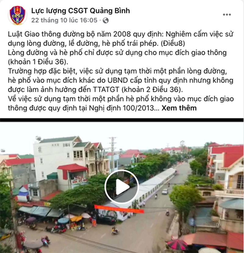 Nội dung tuyên truyền trên trang fanpage “Lực lượng CSGT Quảng Bình” gần gũi, thiết thực, góp phần nâng cao hiệu quả công tác tuyên truyền.