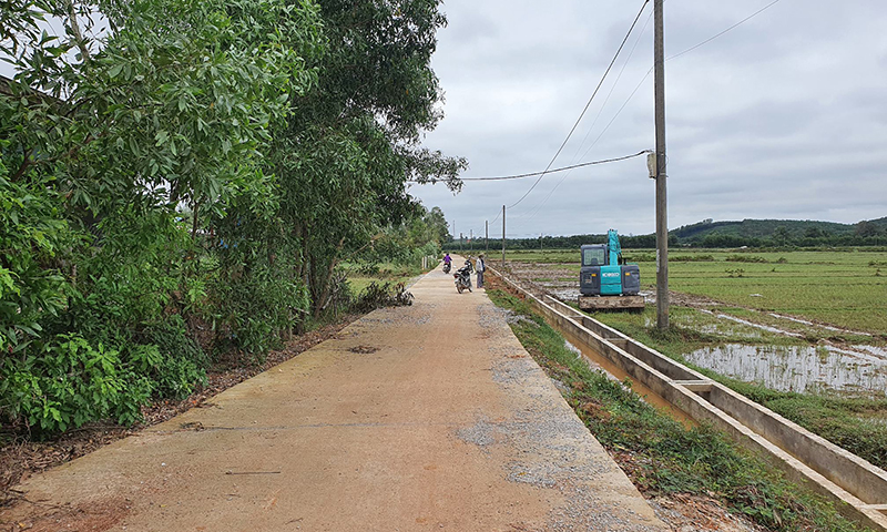 Tuyến đường giao thông và kênh mương nội đồng ở xã Thái Thủy vừa được xây dựng.