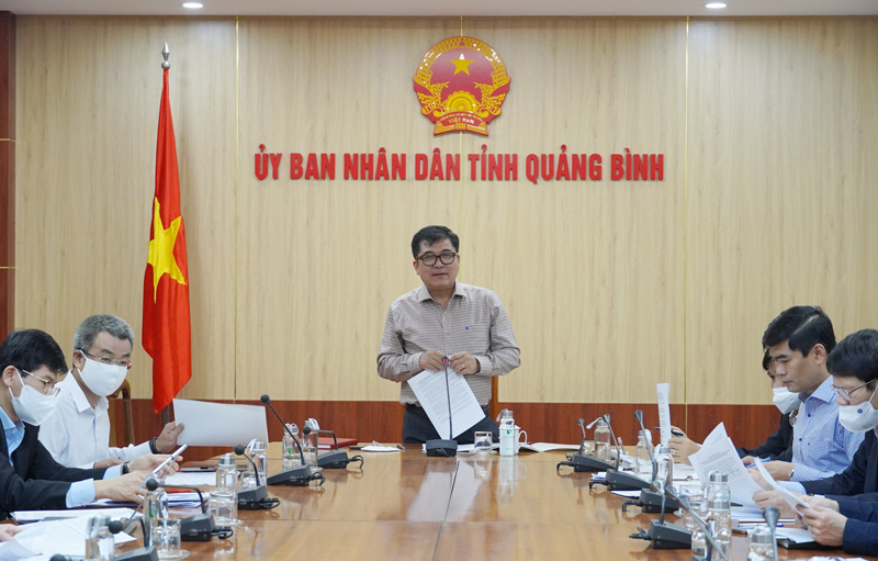 Đồng chí Phó Chủ tịch Thường trực UBND tỉnh Đoàn Ngọc Lâm phát biểu kết luận buổi tàm việc.