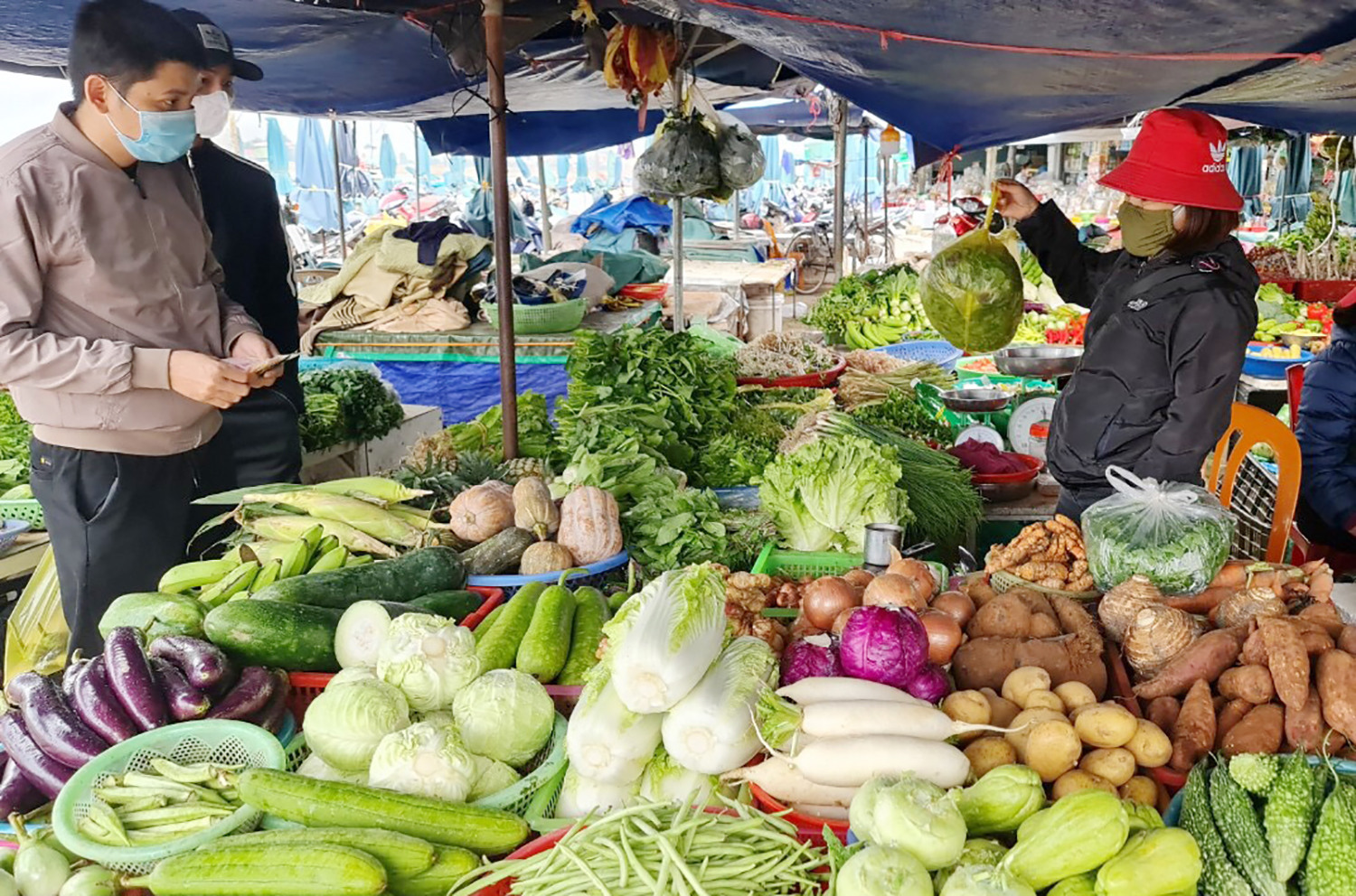 Các mặt hàng rau, củ, quả ở các chợ truyền thống vẫn rất phong phú nhưng giá cả tăng cao.