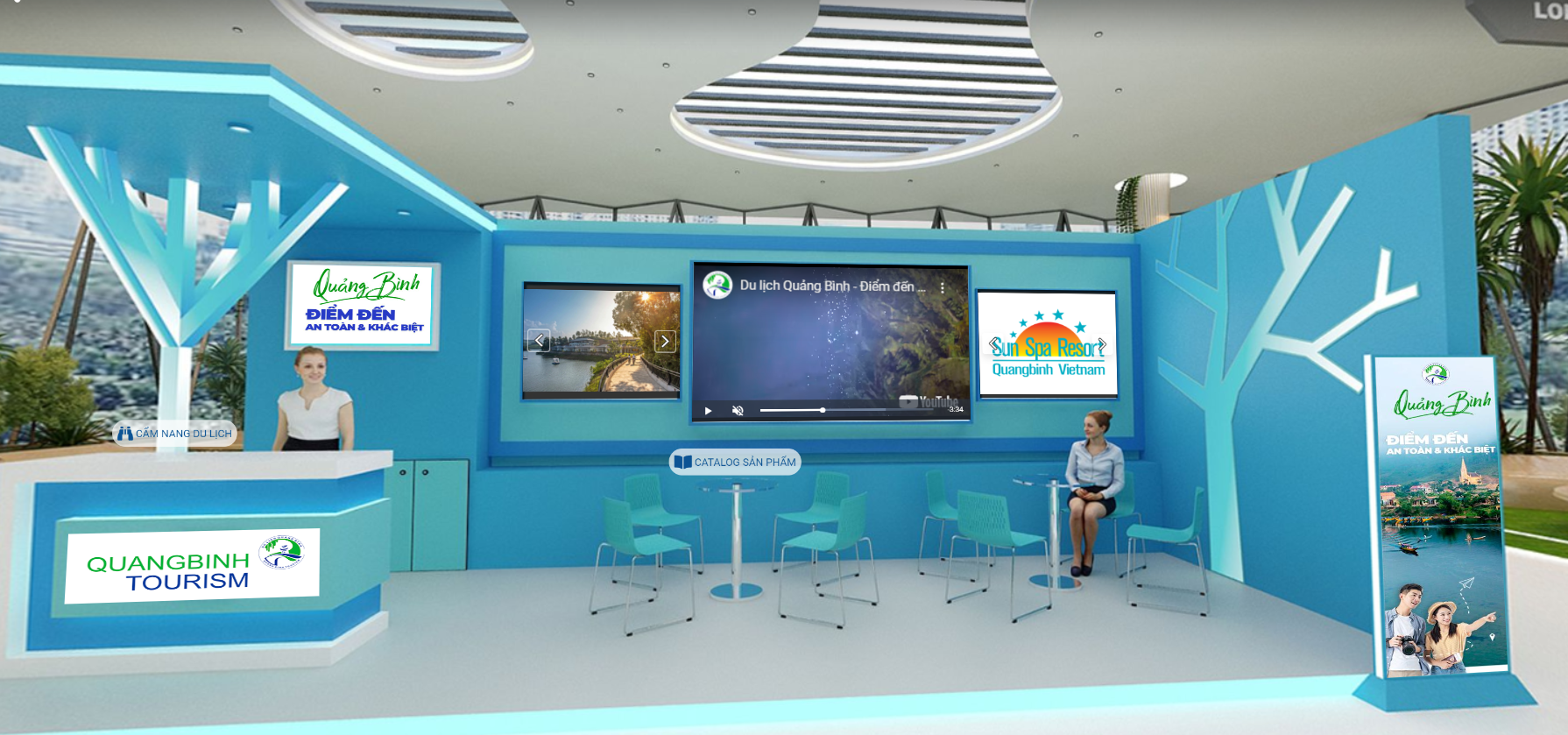 Ứng dụng công nghệ 3D dành cho khách tham quan trực tuyến tại gian hàng Du lịch Quảng Bình.
