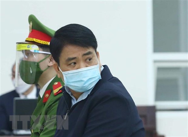  Bị cáo Nguyễn Đức Chung - cựu Chủ tịch UBND thành phố Hà Nội tại phiên tòa. (Ảnh: Phạm Kiên/TTXVN)