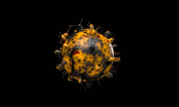  Hình ảnh đồ họa của Omicron, biến thể  lần đầu tiên báo cáo cho Tổ chức Y tế Thế giới từ Nam Phi vào ngày 24-11. Ảnh: Getty Images