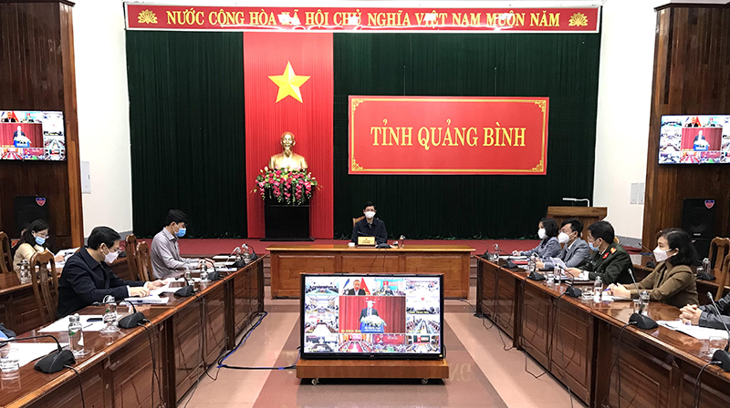 Đồng chí Phó Chủ tịch UBND tỉnh Hồ An Phong chủ trì hội nghị tại điểm cầu Quảng Bình.