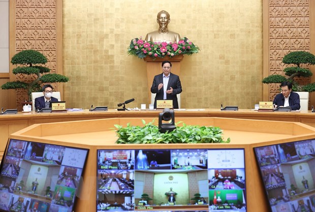 Thủ tướng Pham Minh Chính kết luận cuộc họp. (Ảnh: Dương Giang/TTXVN)