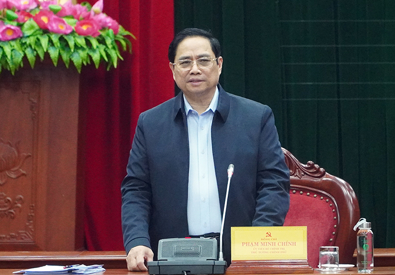 Thủ tướng Chính phủ Phạm Minh Chính phát biểu chỉ đạo tại buổi làm việc