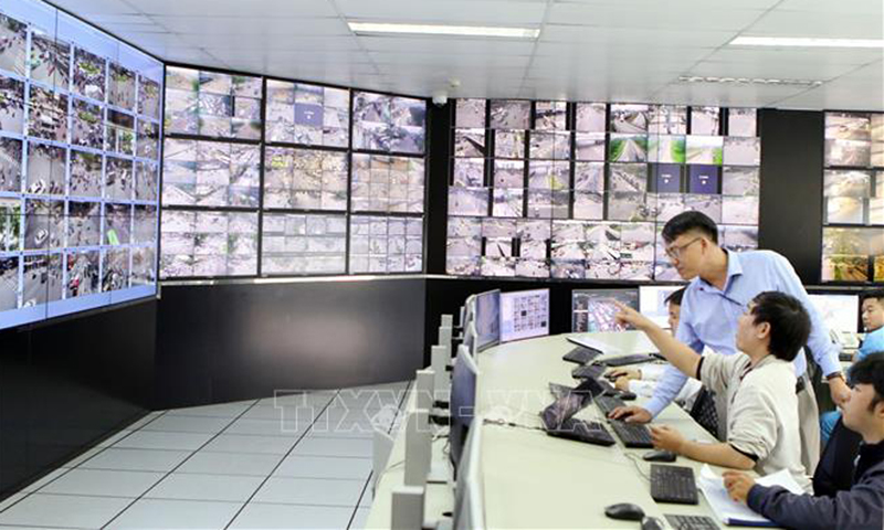 Trung tâm Quản lý điều hành giao thông đô thị TP Hồ Chí Minh. Ảnh: TTXVN.