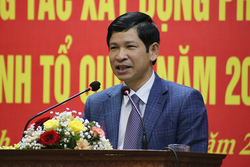 Đồng chí Hồ An Phong, Phó Chủ tịch UBND tỉnh phát biểu tại hội nghị. 