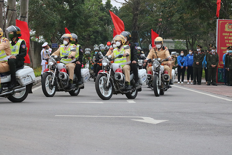 Các lực lượng Công an Quảng Bình ra quân cao điểm trấn áp tội phạm dịp Tết Nguyên đán Nhâm Dần 2022