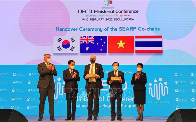 Việt Nam và Australia chính thức tiếp nhận vai trò đồng Chủ tịch Chương trình SEARP giai đoạn 2022-2025 từ Hàn Quốc và Thái Lan. (Ảnh: TTXVN)