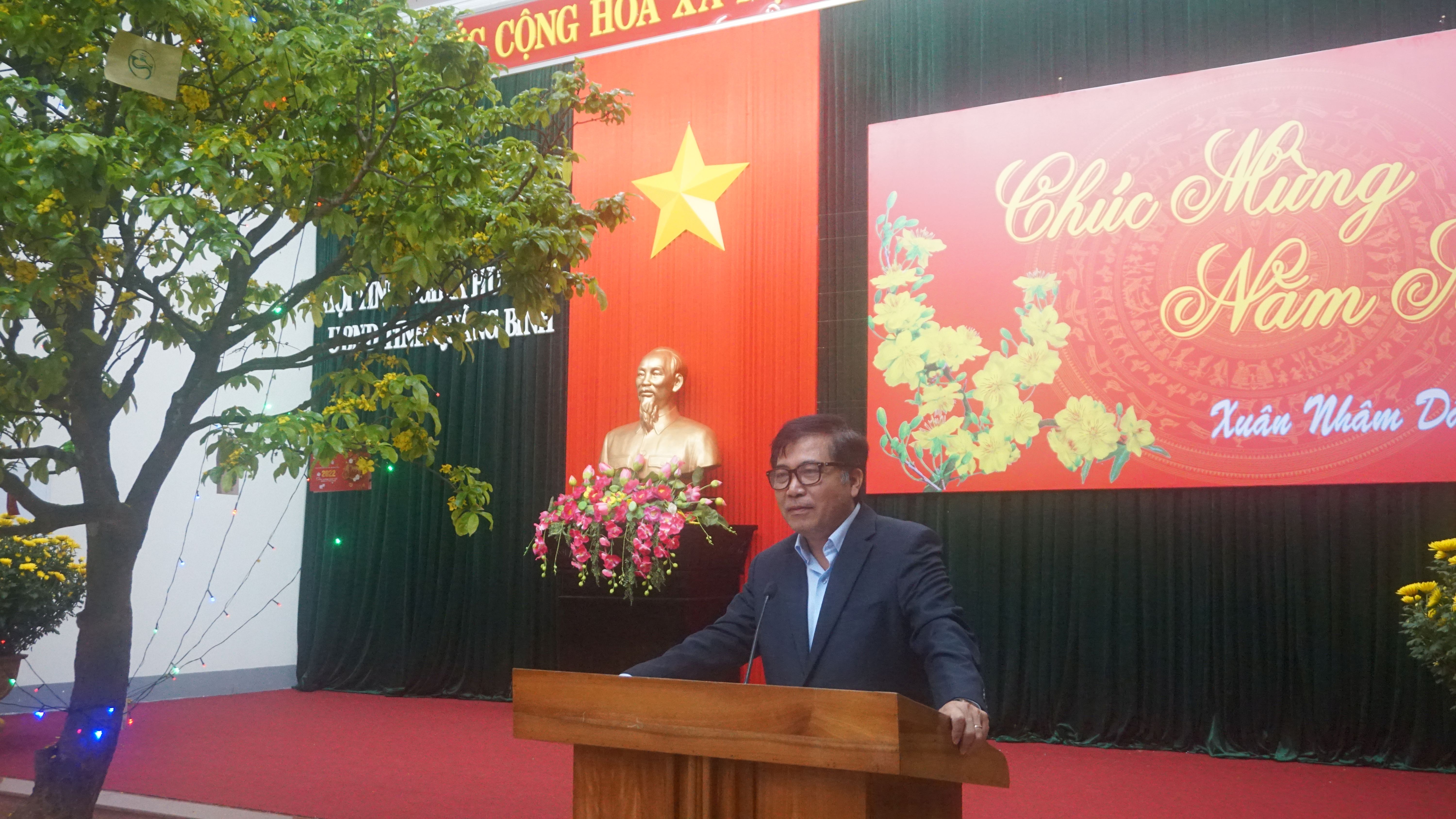 Đồng chí Phó Chủ tịch Thường trực UBND tỉnh Đoàn Ngọc Lâm phát biểu tại buổi gặp mặt.