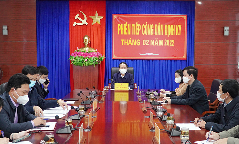 Toàn cảnh buổi tiếp và đối thoại với công dân do đồng chí Phó Chủ tịch UBND tỉnh Phan Mạnh Hùng chủ trì.
