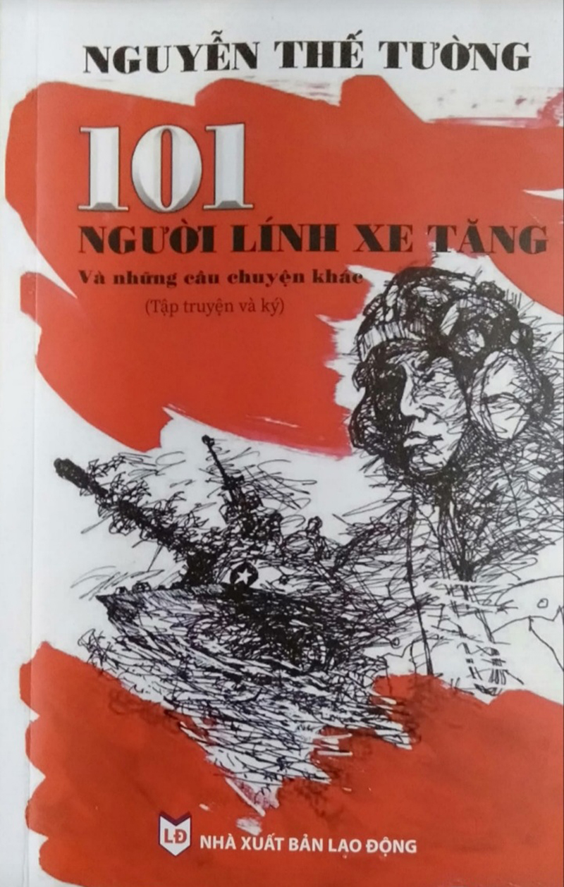 Trang bìa tập truyện và ký “101 người lính xe tăng và những câu chuyện khác”.