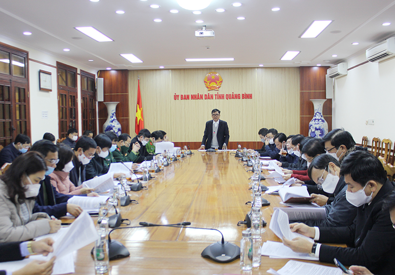 Đồng chí Phó Chủ tịch Thường trực UBND tỉnh Đoàn Ngọc Lâm phát biểu luận tại cuộc họp
