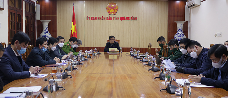 Các đại biểu dự cuộc họp tại điểm cầu Quảng Bình.