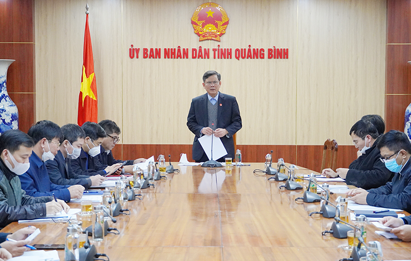  Đồng chí Chủ tịch UBND tỉnh Trần Thắng phát biểu tại buổi làm việc.