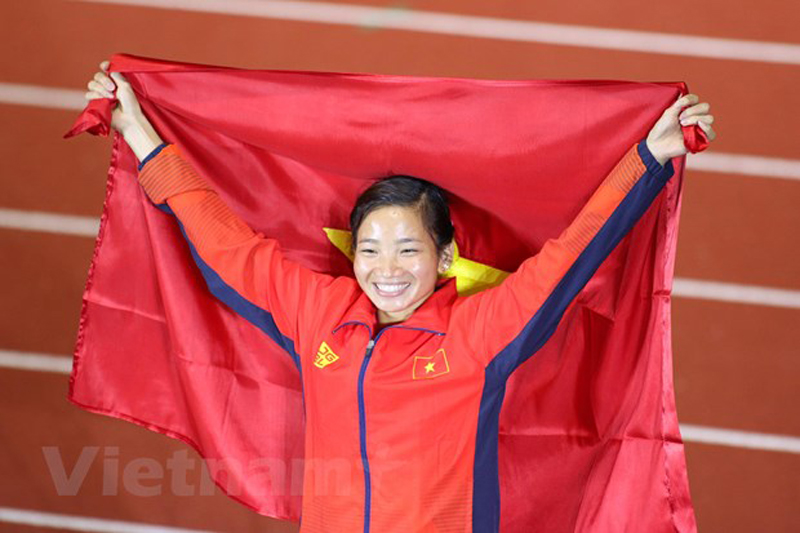 Vận động viên nữ của thể thao Việt Nam nỗ lực thi đấu và giành thành tích không hề kém cạnh đồng nghiệp nam. (Ảnh: PV/Vietnam+)