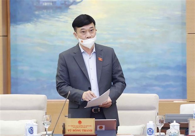 Chủ nhiệm Ủy ban Kinh tế của Quốc hội Vũ Hồng Thanh phát biểu ý kiến. (Ảnh: Doãn Tấn/TTXVN)
