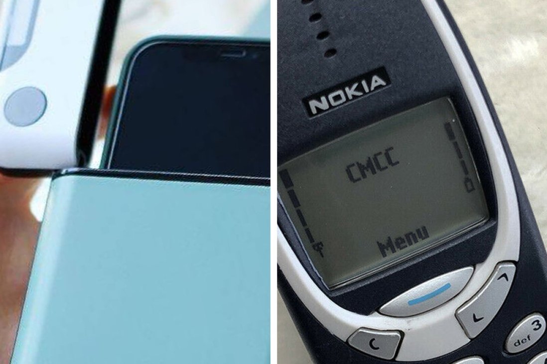 Mẫu điện thoại đen trắng cũ là công cụ thay thế smartphone đối với nhiều người muốn cai nghiện. Ảnh: SCMP