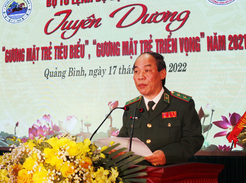 Trung tướng Đỗ Danh Vượng, Bí thư Đảng ủy, Chính ủy BĐBP phát biểu tại buổi lễ.
