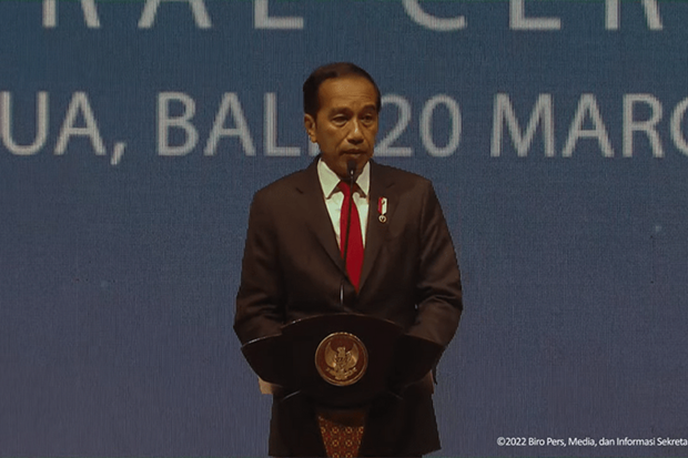 Tổng thống Indonesia Joko Widodo phát biểu tại lê khai mạc IPU-144. (Nguồn: nasional.kompas.com)