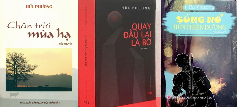 Bìa các cuốn tiểu thuyết của nhà văn Hữu Phương.