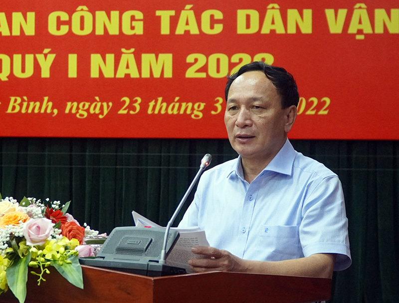  Đồng chí Phó Bí thư Thường trực Tỉnh ủy Trần Hải Châu phát biểu kết luận hội nghị.