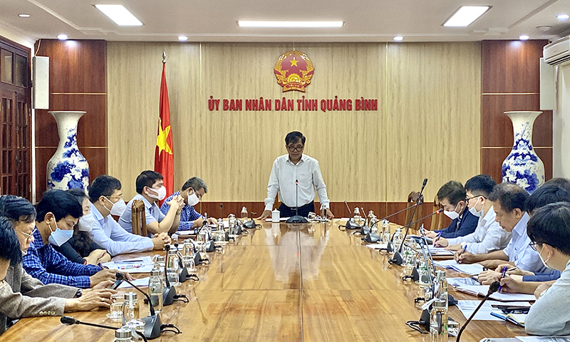 Đồng chí Phó Chủ tịch Thường trực UBND tỉnh Đoàn Ngọc Lâm phát biểu kết luận buổi làm việc.