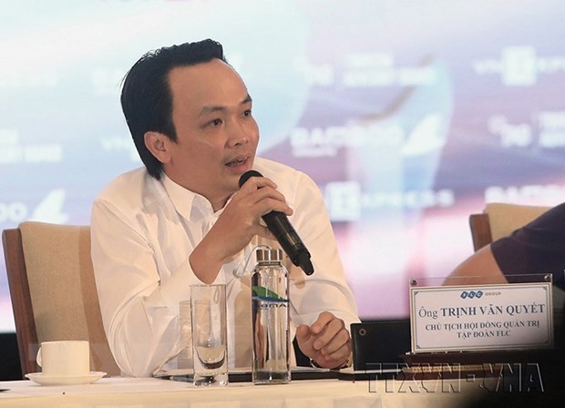 Ông Trịnh Văn Quyết, Chủ tịch Hội đồng quản trị Công ty Cổ phần Tập đoàn FLC. (Ảnh: Huy Hùng/TTXVN)