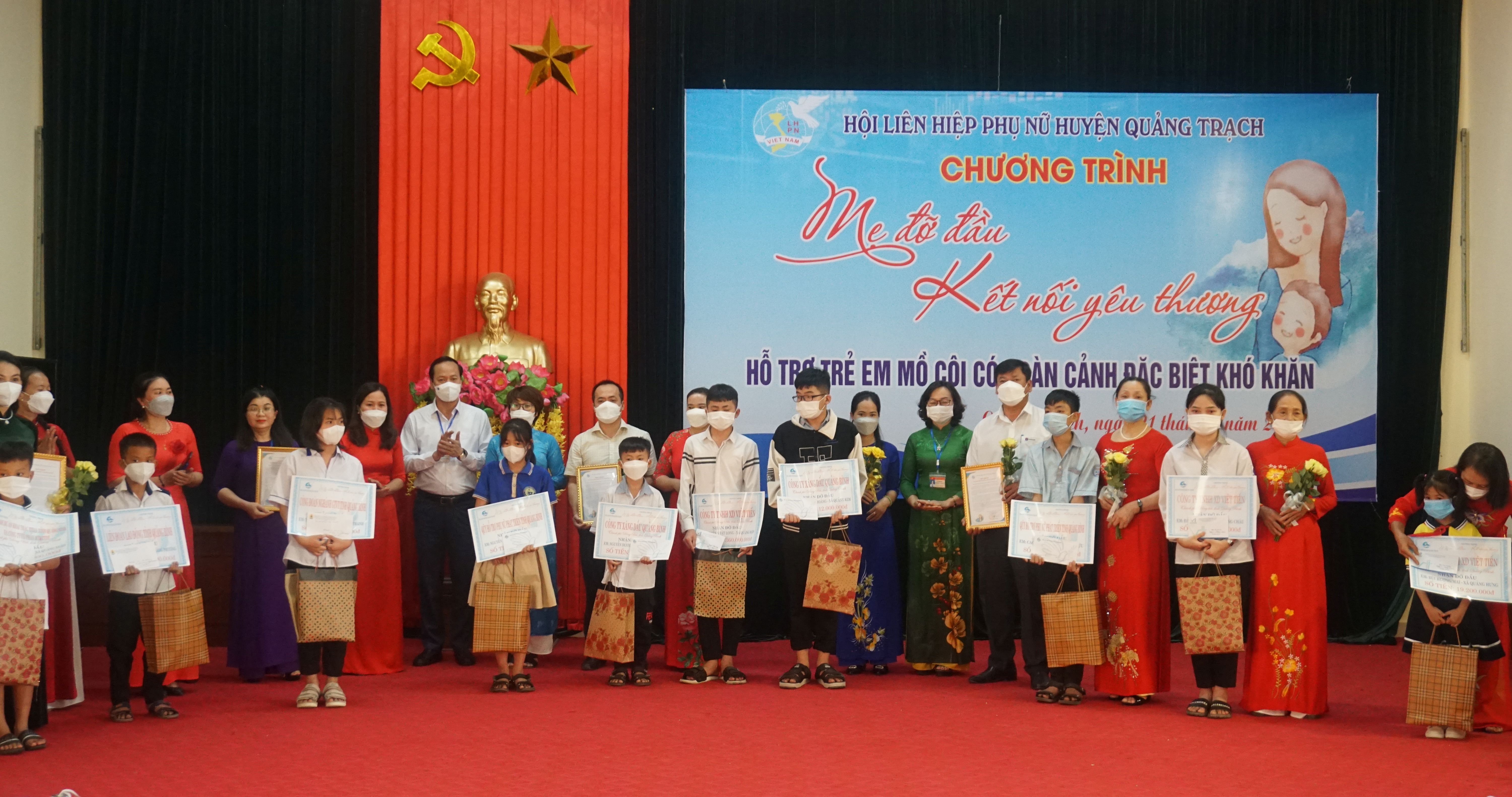 Hội LHPN huyện Quảng Trạch: Kết nối hơn 1,7 tỷ đồng hỗ trợ trẻ mồ côi