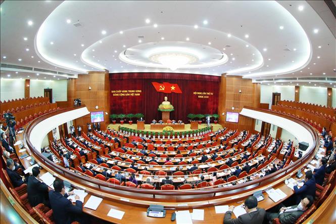 Toàn cảnh Hội nghị lần thứ tư Ban Chấp hành Trung ương Đảng Cộng sản Việt Nam khóa XIII. Ảnh: Phương Hoa/TTXVN