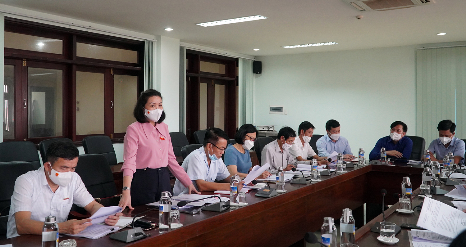 Đồng chí Nguyễn Minh Tâm, Phó trưởng đoàn ĐBQH tỉnh phát biểu kết luận tại buổi làm việc