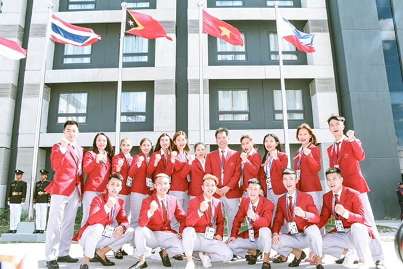 Đoàn thể thao Việt Nam tham dự lễ thượng cờ SEA Games 30 tại Philippines vào tháng 11/2019.(Nguồn: Bộ Văn hóa thể thao và Du lịch)