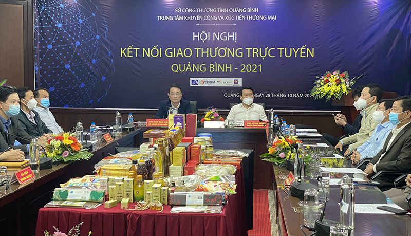 Hội nghị kết nối giao thương trực tuyến Quảng Bình năm 2021 với gần 70 sản phẩm của hơn 30 doanh nghiệp trên địa bàn tỉnh tham gia.