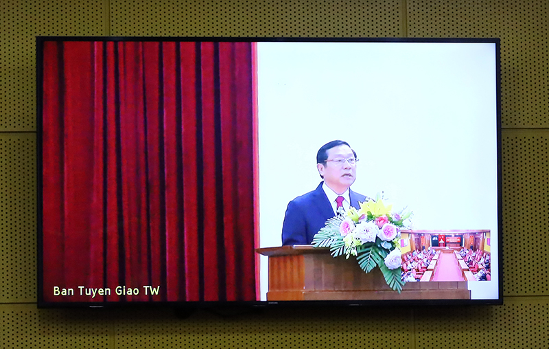  Đồng chí Phó Trưởng ban Thường trực Ban Tuyên giáo Trung ương Lại Xuân Môn phát biểu kết luận hội nghị.