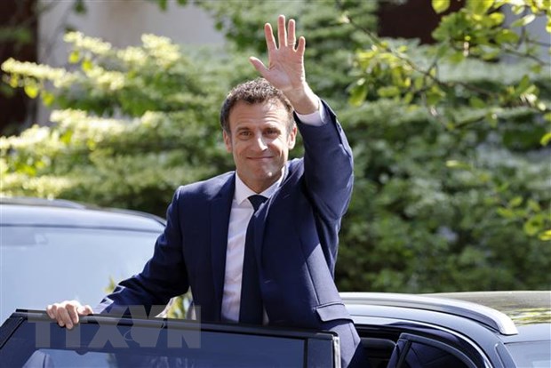 Ông Emmanuel Macron tái đắc cử Tổng thống Pháp nhiệm kỳ 2. (Ảnh: AFP/TTXVN)