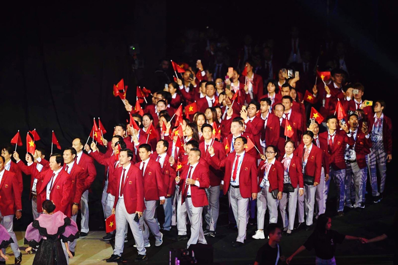 Ngọn lửa thiêng sẽ bùng cháy trong suốt thời gian diễn ra kỳ Đại hội Thể thao Đông Nam Á lần thứ 31. Ảnh: TTXVN