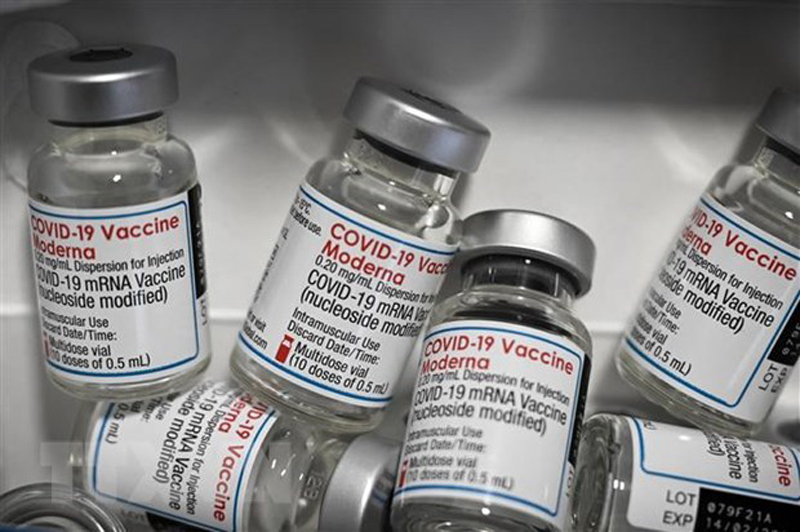 Vaccine ngừa COVID-19 của Hãng dược phẩm Moderna. (Ảnh: AFP/TTXVN)