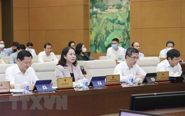 Phó Chủ tịch nước Võ Thị Ánh Xuân tham dự phiên họp. (Ảnh: Doãn Tấn/TTXVN)