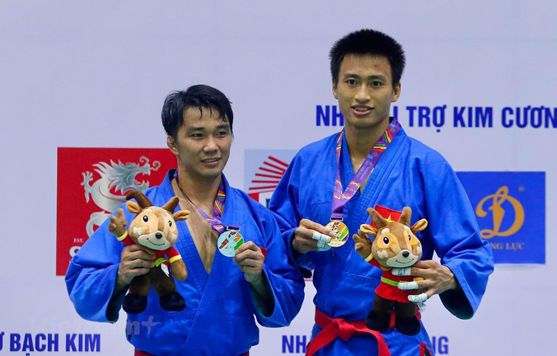 Kurash Việt Nam đã giành được 6 huy chương Vàng tại SEA Games 31. (Ảnh: Vietnam+)