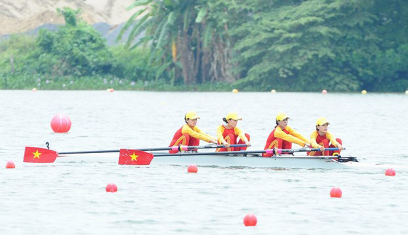 Rowing mang về cho đoàn Việt Nam 2 huy chương Vàng. (Ảnh: Minh Đức/TTXVN)