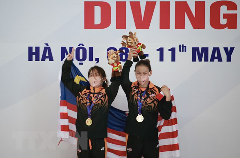 Malaysia thống trị môn nhảy cầu với 8 huy chương Vàng. (Ảnh: Trọng Đạt/TTXVN)