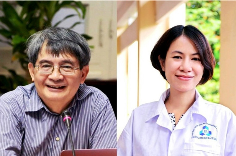 Hai nhà khoa học đoạt Giải thưởng Tạ Quang Bửu năm 2022 (Giáo sư, Tiến sĩ khoa học Ngô Việt Trung và Phó Giáo sư, Tiến sĩ Nguyễn Thị Lệ Thu).