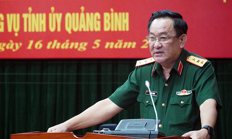 Đồng chí Thượng tướng Võ Minh Lương thông báo chương trình, kế hoạch kiểm tra