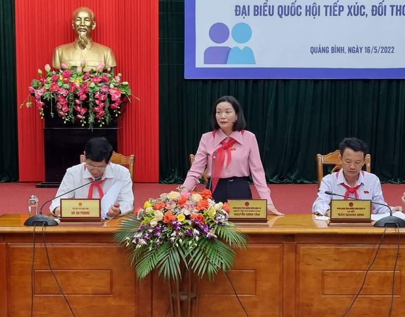 Đồng chí Nguyễn Minh Tâm, TUV, phó trưởng đoàn ĐBQH tỉnh chủ trì hội nghị