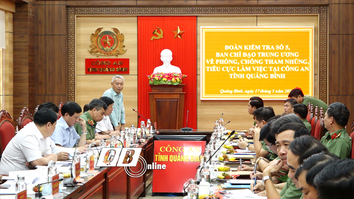 Đoàn kiểm tra số 5 của Ban chỉ đạo Trung ương kiểm tra công tác đấu tranh phòng, chống tham nhũng tại Công an Quảng Bình