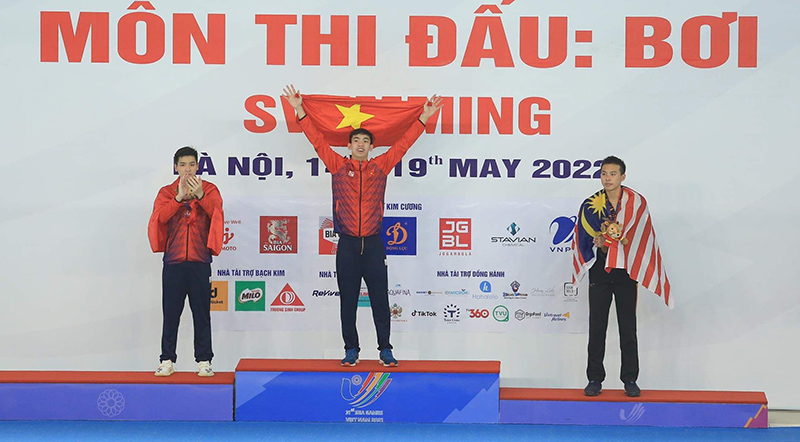 Tại SEA Games 31, VĐV Nguyễn Huy Hoàng giành được 5 HCV. Ảnh do nhân vật cung cấp. 