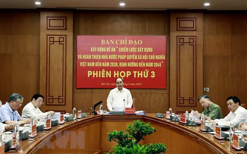  Chủ tịch nước Nguyễn Xuân Phúc, Trưởng Ban chỉ đạo phát biểu. (Ảnh: Thống Nhất/TTXVN)