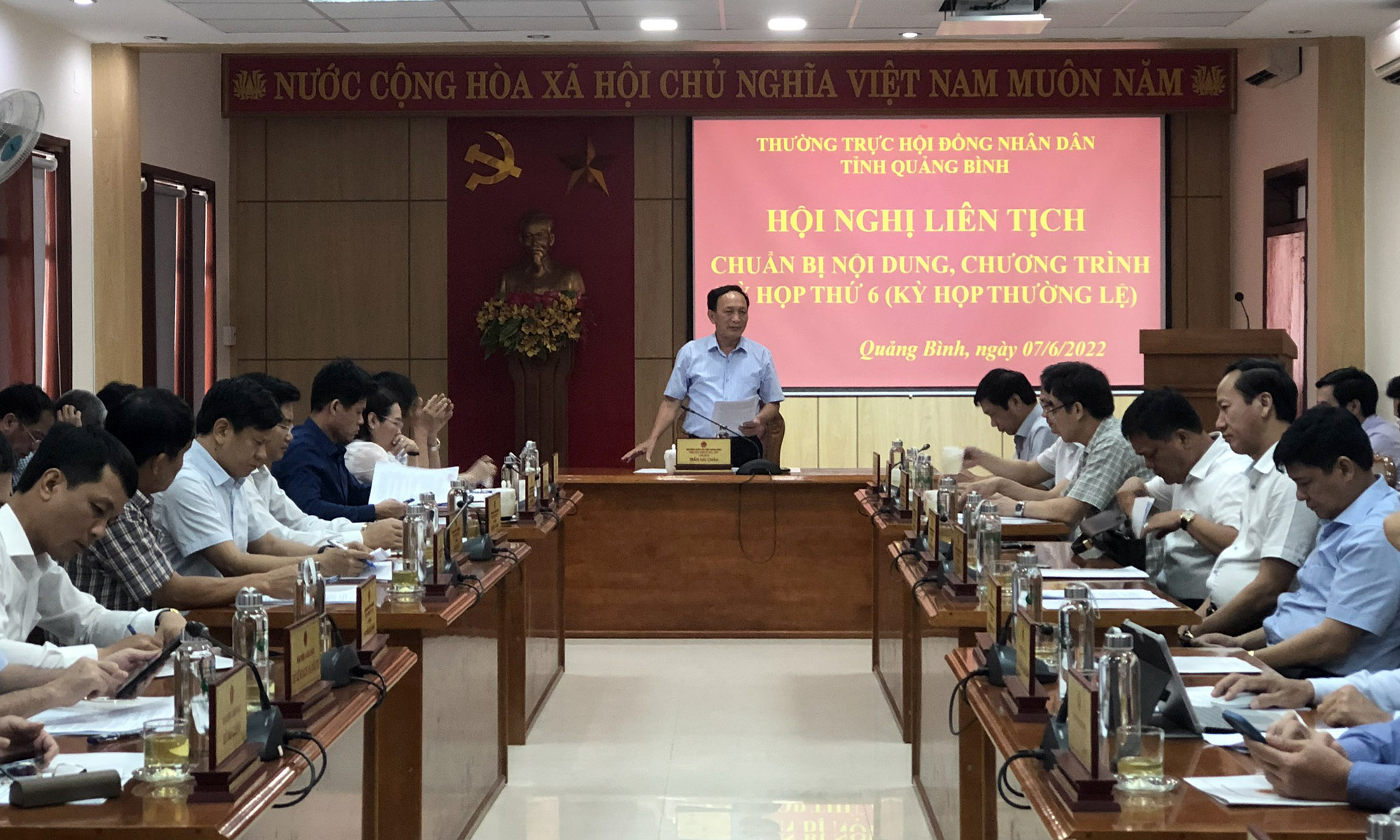 Đồng chí Phó Bí thư Thường trực Tỉnh ủy, Chủ tịch HĐND tỉnh Trần Hải Châu phát biểu kết luận hội nghị