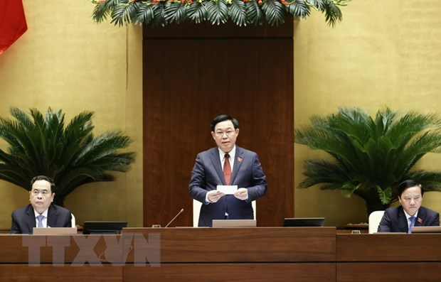 Chủ tịch Quốc hội Vương Đình Huệ phát biểu mở đầu phiên chất vấn. (Ảnh: Doãn Tấn/TTXVN)